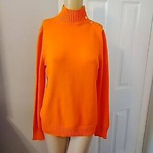 Liz Claiborne Vibrant Orange Turtleneck Sweater